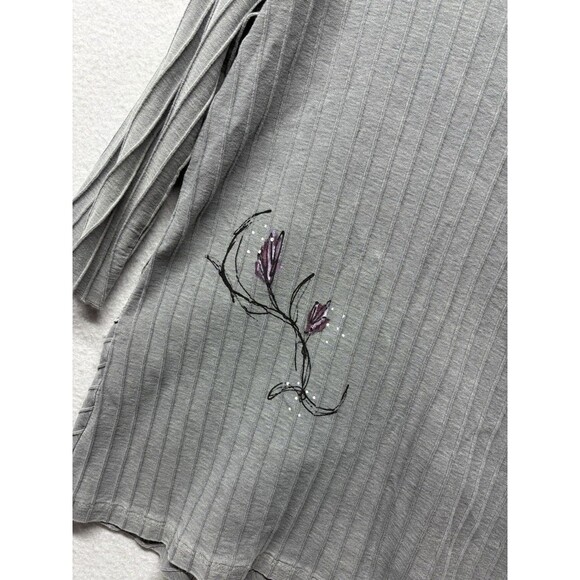 Focus Casual Life Womens Jacket Size M Gray Boho Ribbed Painted Button Lagenlook - Picture 5 of 7